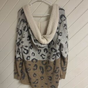 Leopard Print Hooded Sweater